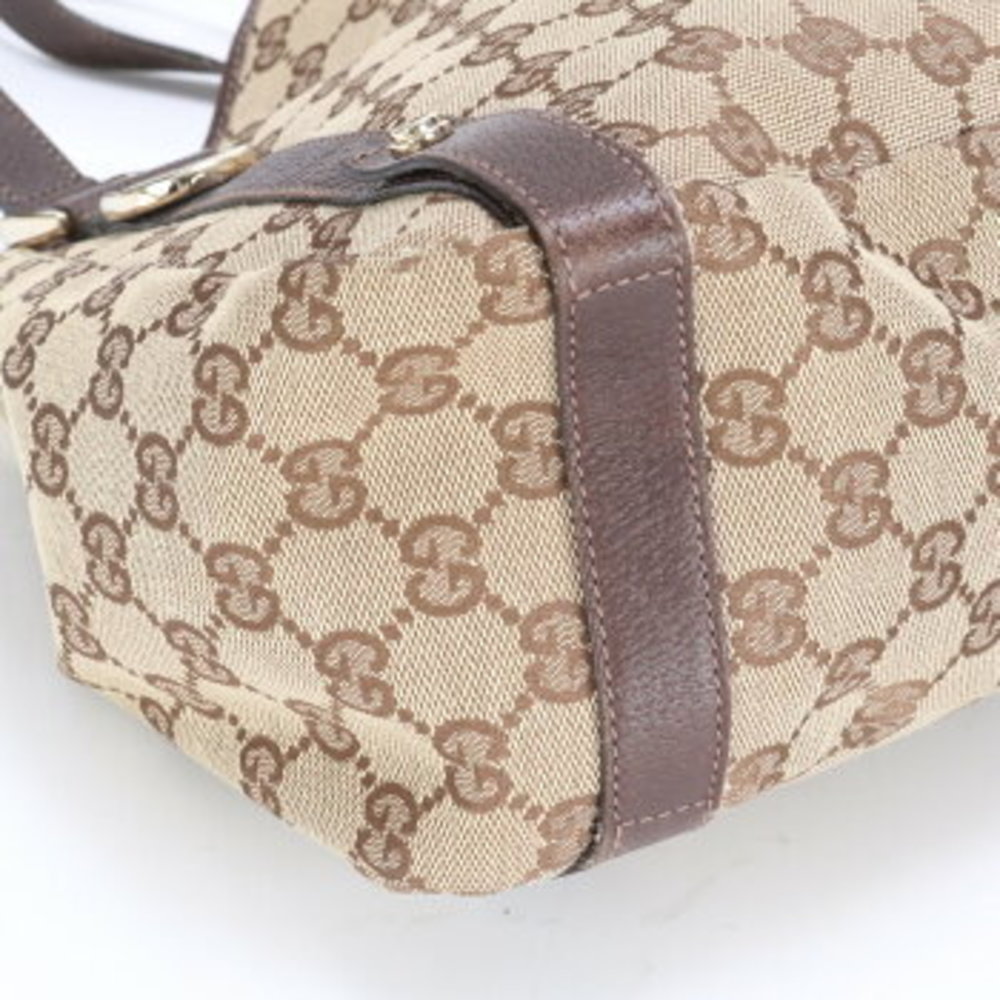 Gucci GG canvas leather Shoulder Bag Tote beige brown - Picture 7 of 11